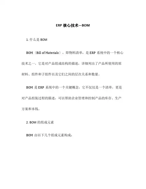 ERP核心技术—BOM