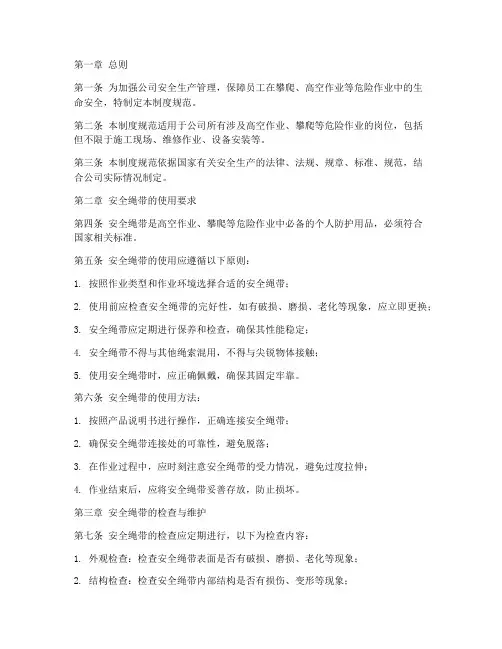 安全绳带管理制度规范