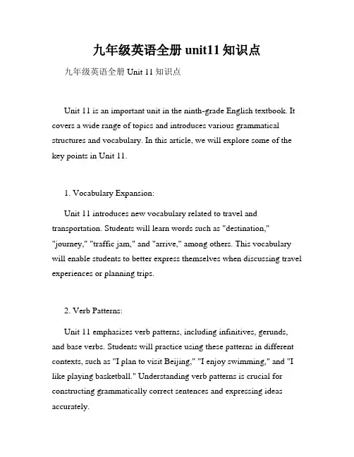 九年级英语全册unit11知识点