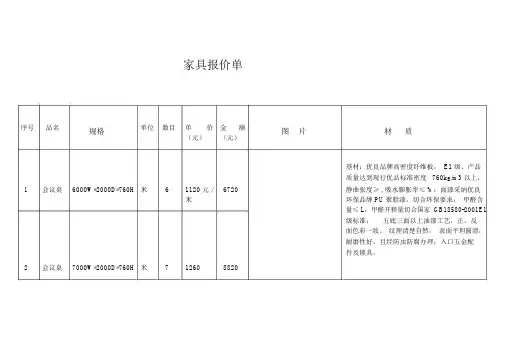 家具报价单