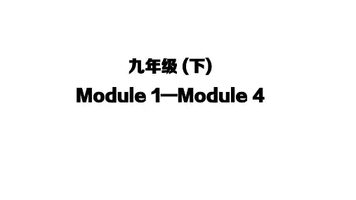 2024年中考外研版英语总复习课件九年级下册Module1—Module4