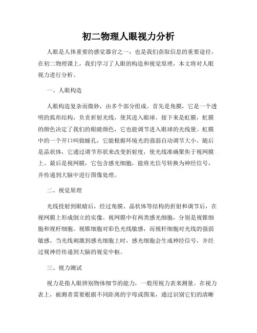 初二物理人眼视力分析