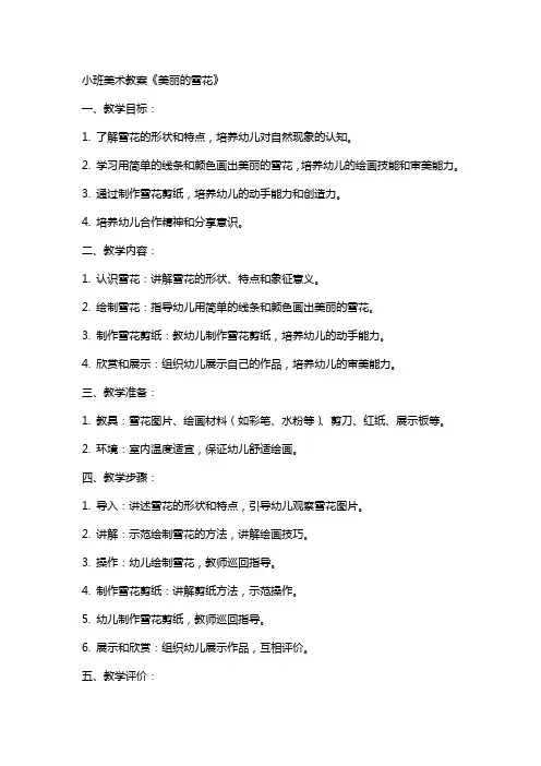 小班美术教案《美丽的雪花》