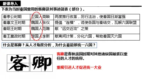 第3课 秦统一多民族封建国家的建立 教学课件(共25张PPT)   高中历史必修 中外历史纲要(上)