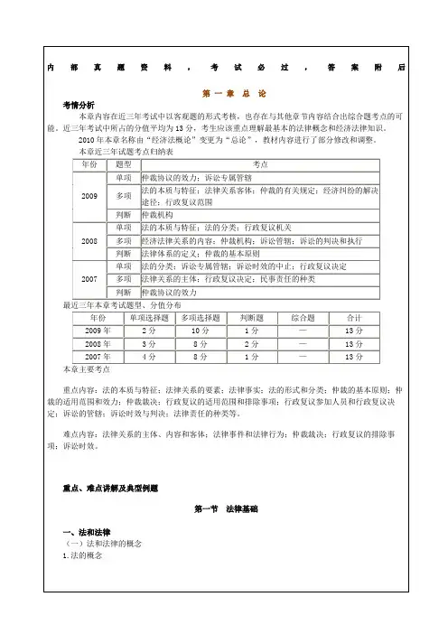 初级经济法基础班讲义第一章