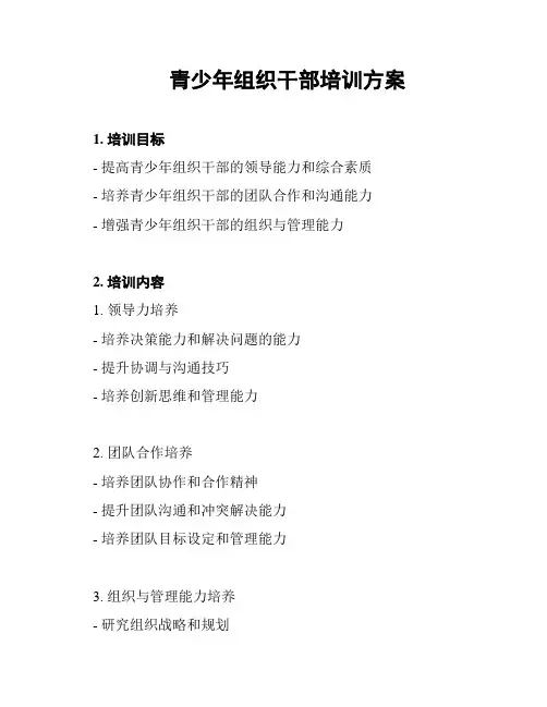 青少年组织干部培训方案