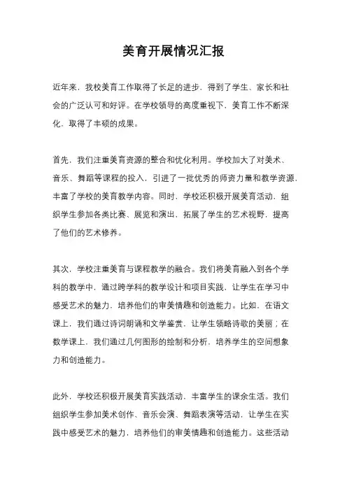 美育开展情况汇报