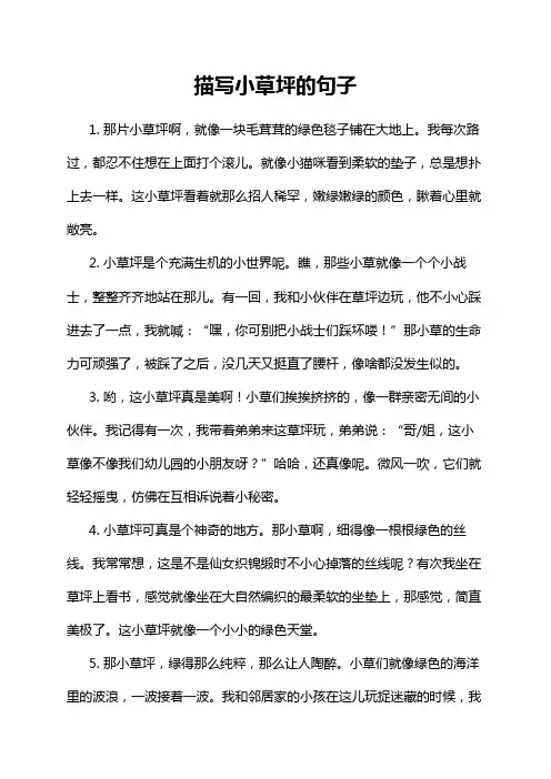 描写小草坪的句子