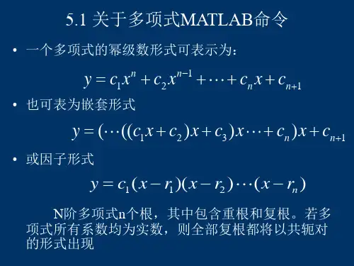 matlab在科学计算中的应用5多项式插值与数据拟合