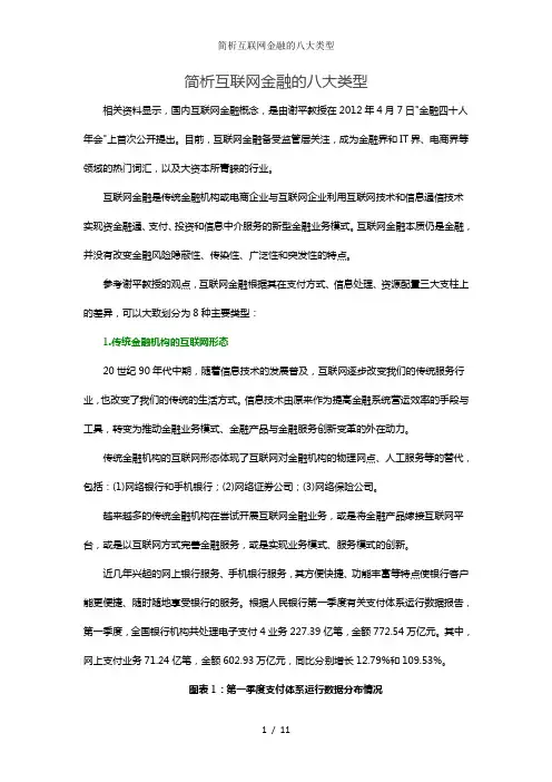 简析互联网金融的八大类型