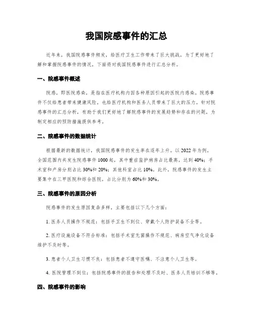 我国院感事件的汇总