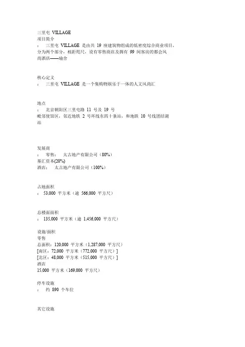 三里屯VILLAGE背景资料1
