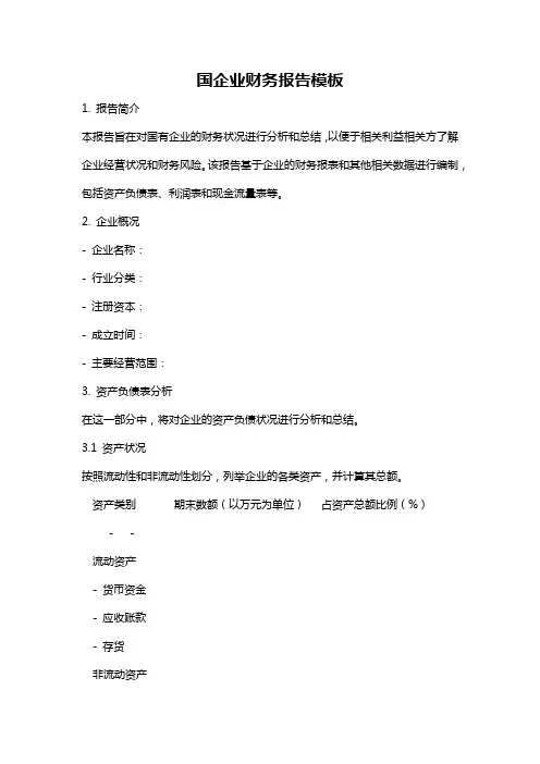 国企业财务报告模板