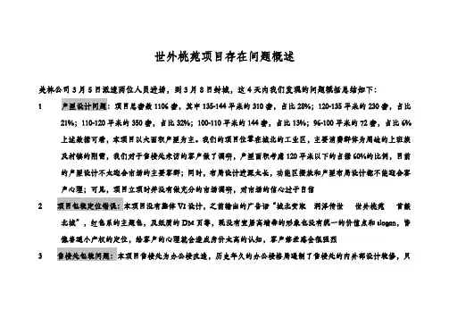 世外桃苑项目存在的问题(进场前)