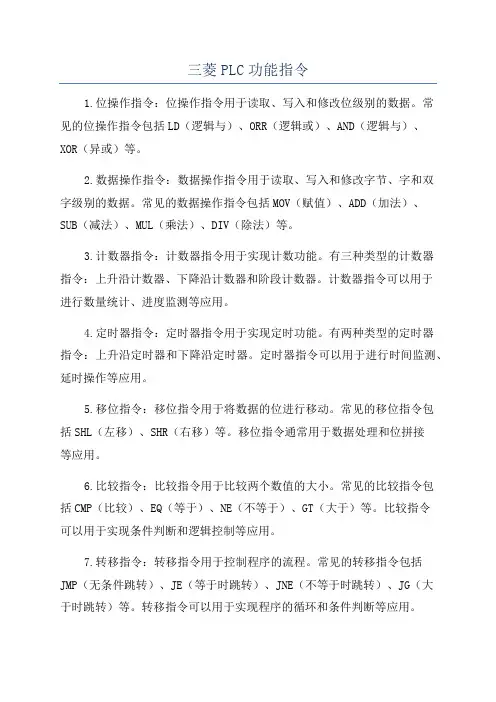 三菱PLC功能指令