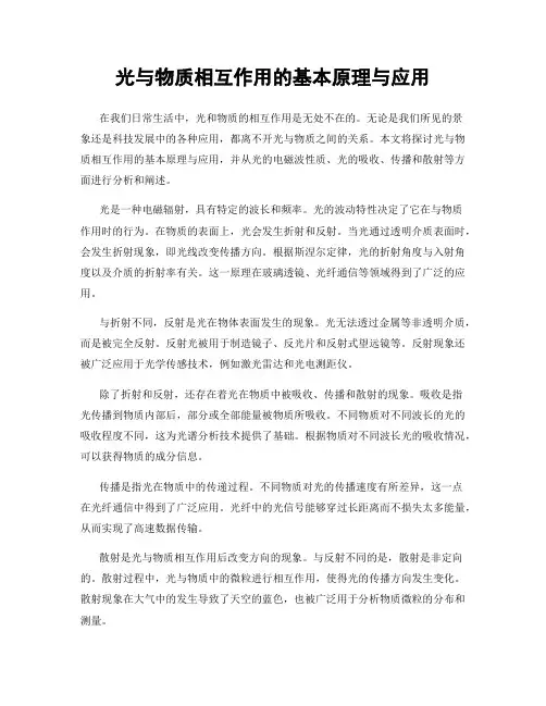 光与物质相互作用的基本原理与应用