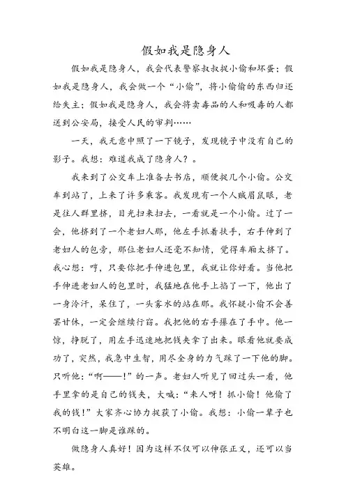 假如我是隐身人