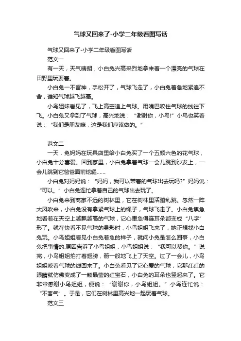 气球又回来了-小学二年级看图写话