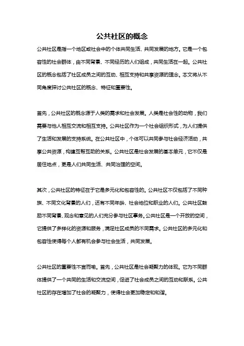 公共社区的概念