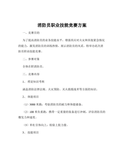 消防员职业技能竞赛方案
