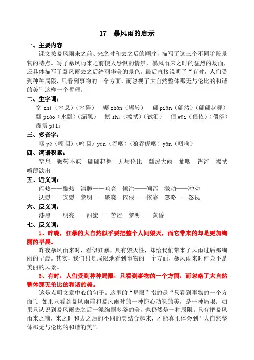 17 暴风雨的启示