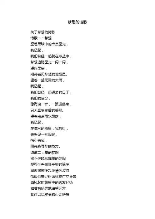 关于梦想的诗歌