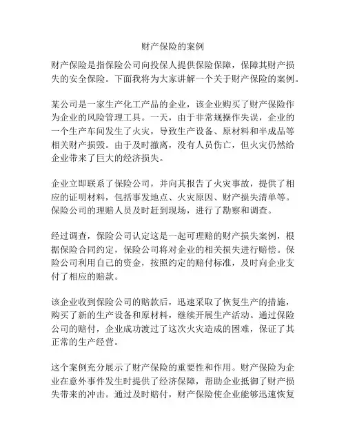 财产保险的案例