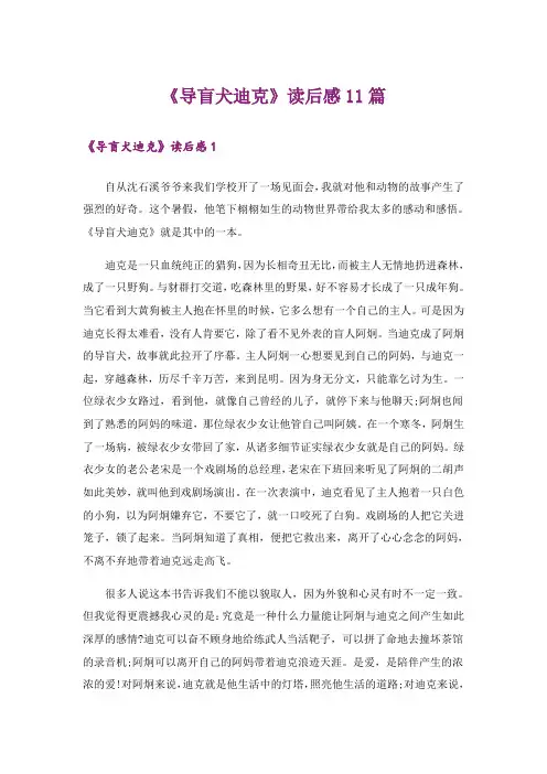 《导盲犬迪克》读后感11篇