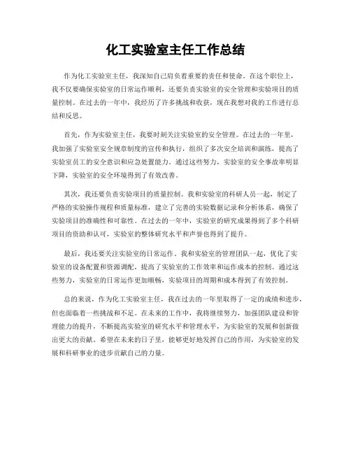 化工实验室主任工作总结