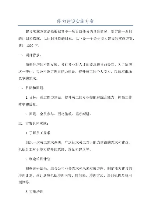 能力建设实施方案
