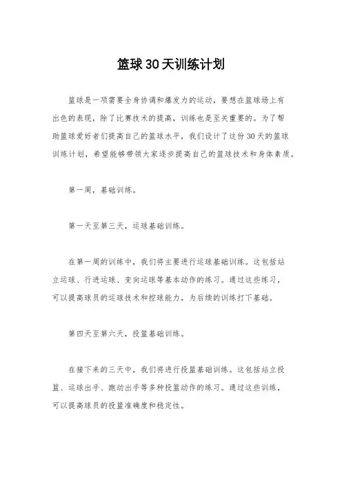 篮球30天训练计划
