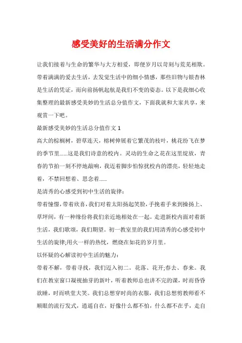 感受美好的生活满分作文