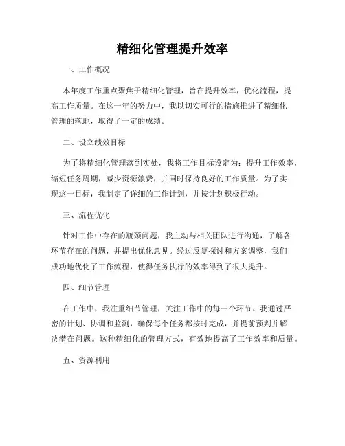 精细化管理提升效率