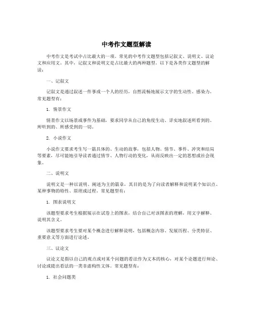 中考作文题型解读