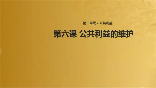 八年级道德与法治上册 第二单元 公共利益 第六课 公共利益的维护课件 教科版(共40张PPT)
