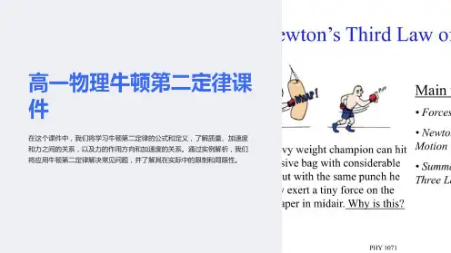 高一物理牛顿第二定律课件