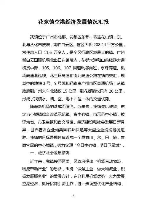 花东镇空港经济发展情况汇报