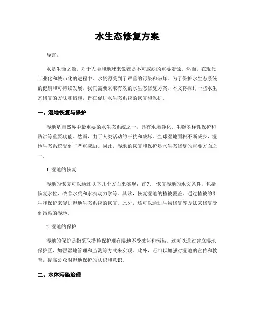 水生态修复方案