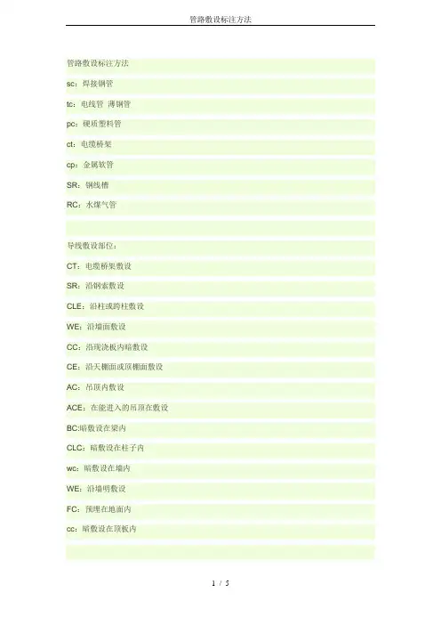 管路敷设标注方法