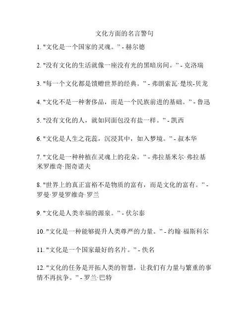 文化方面的名言警句