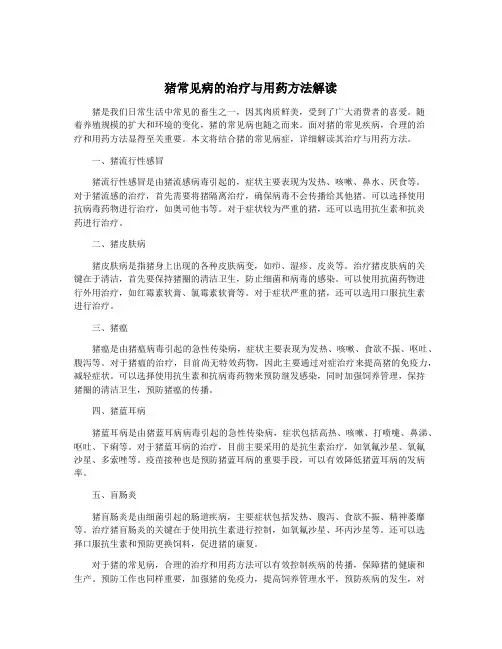 猪常见病的治疗与用药方法解读
