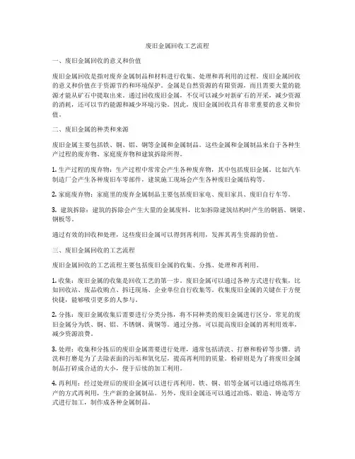 废旧金属回收工艺流程