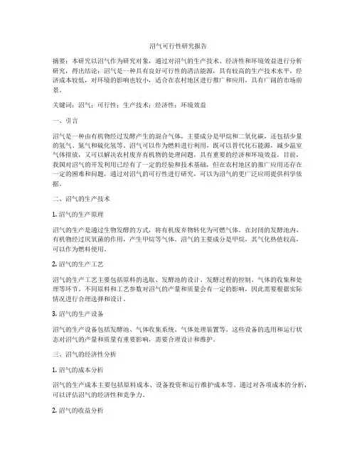 沼气可行性研究报告