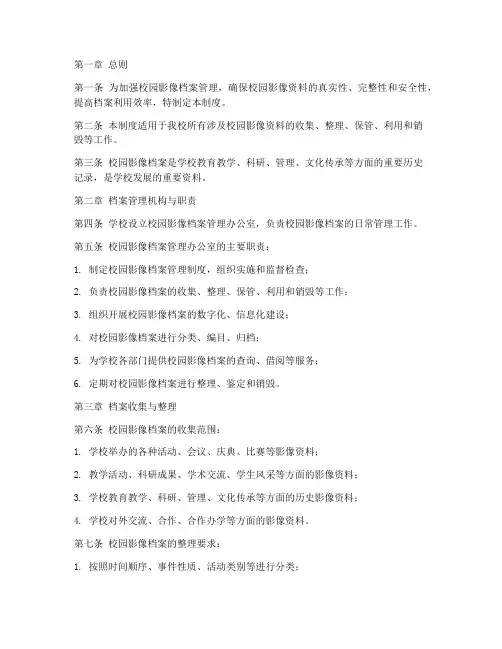 校园影像档案管理制度范本