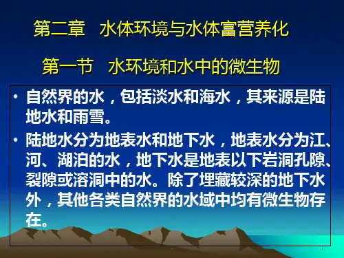 新版第二章-水体环境与水体富营养化.PPT课件