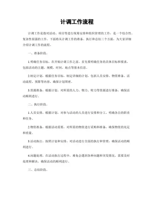 计调工作流程