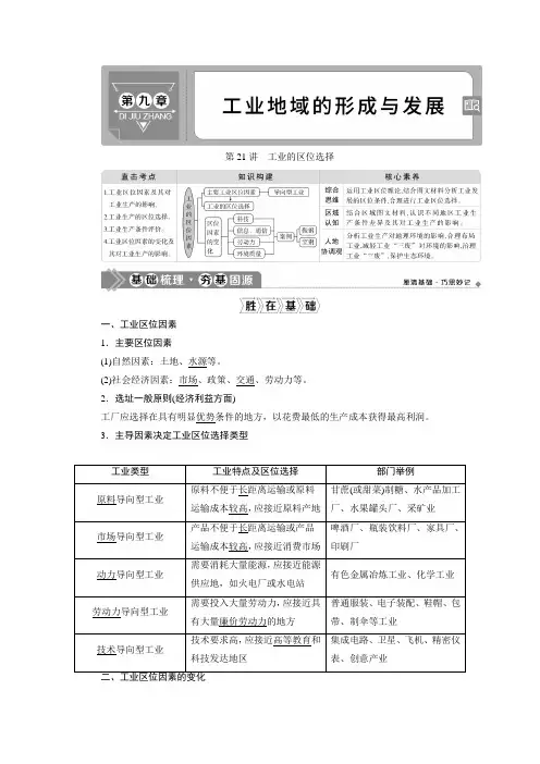 高考地理(教学指导)工业的区位选择