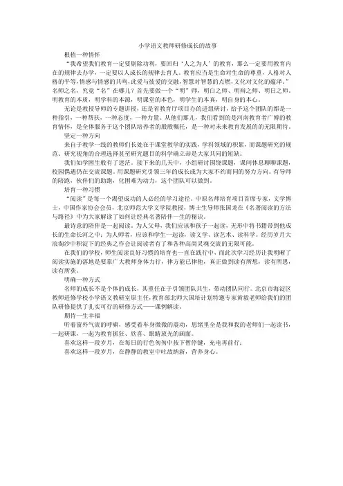 小学语文教师研修成长的故事