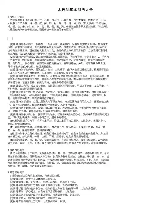 太极剑基本剑法大全