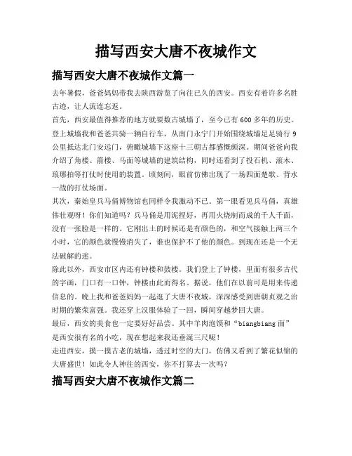 描写西安大唐不夜城作文
